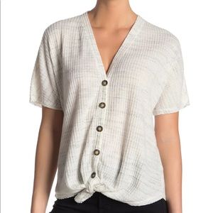 Socialite | Waffle Tee Button Up with Tie